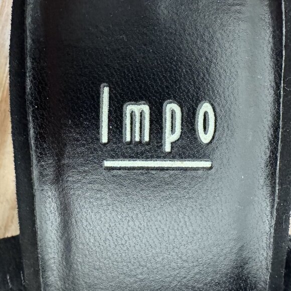 Impo The Uptown Black Suede Leather Triple Strap Spool Low Heel Sandals Size 8M - Picture 15 of 17